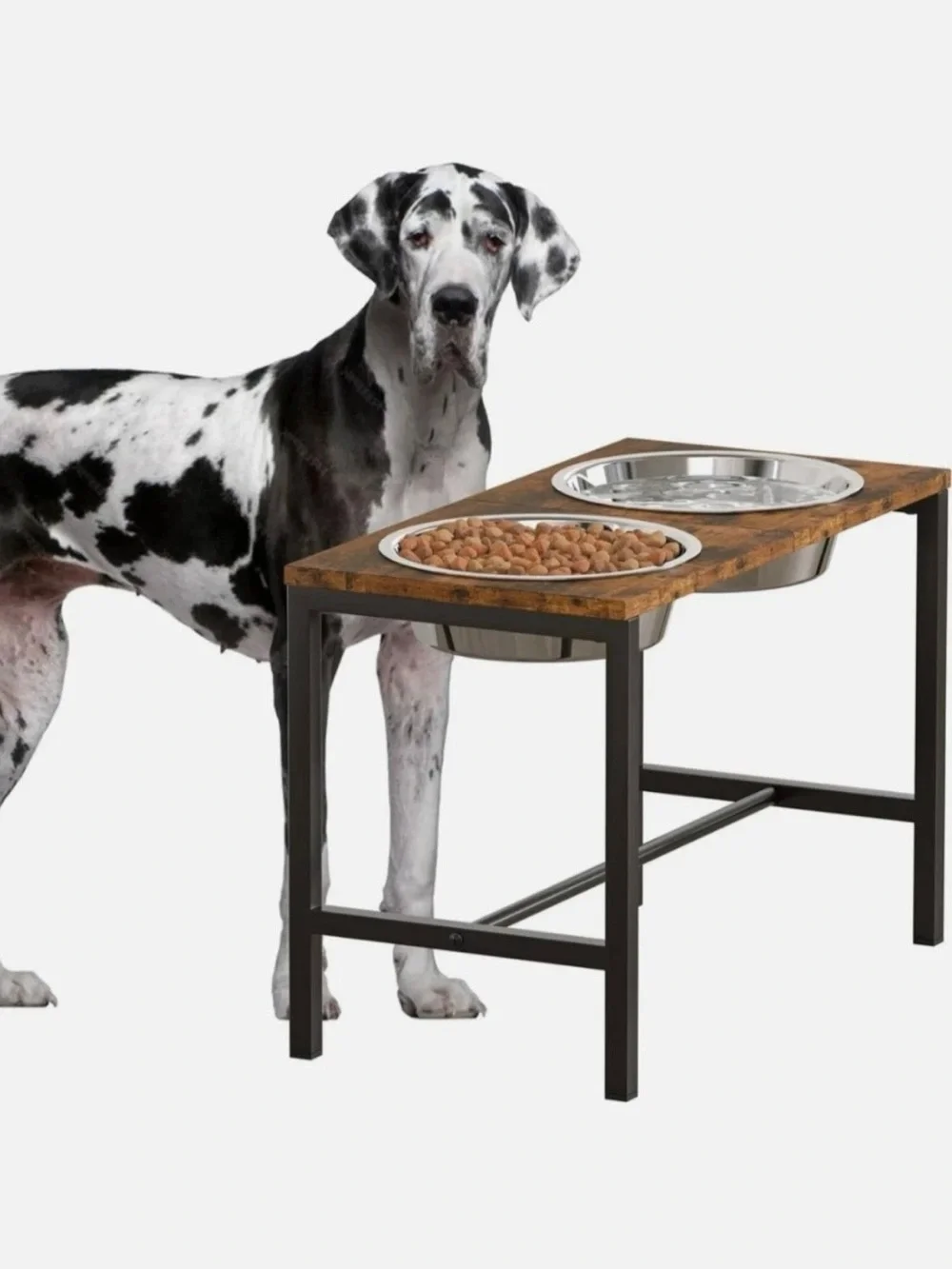 Piskyet Extra Large Elevated Dog Bowls Metal Raised Dog Bowl Stand 2 XLarge bowl